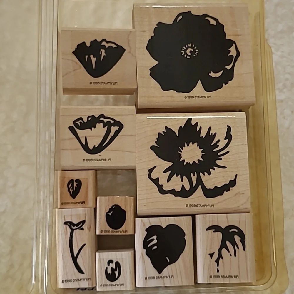 Stampin'Up! 1998 Definitely Decorative Beautiful Blossoms Two Step Stamp Set RET